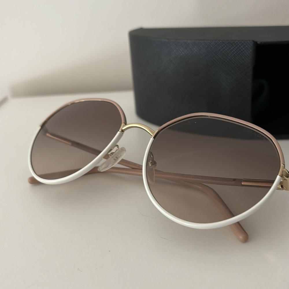 Prada PR 65XS Sunglasses in Beige, Ivory, and Brown Color - Picture 3 of 7